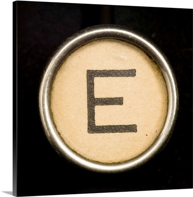 E - Black Typewriter Key Letter Art