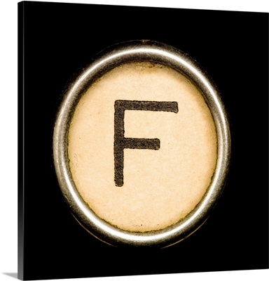 F - Black Typewriter Key Letter Art