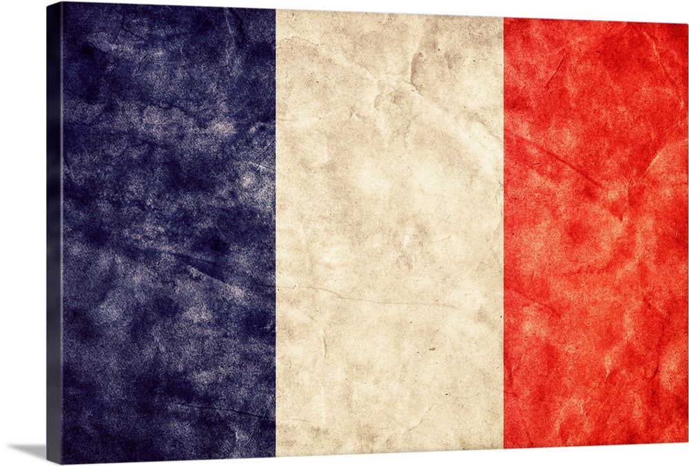 French flag in a grunge style.