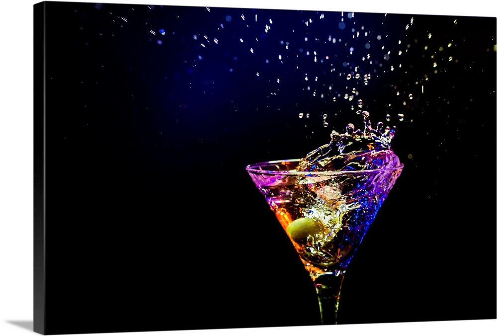 fresh coctail on the black background