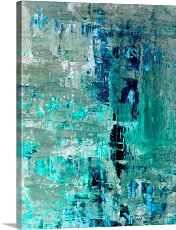 Generous Modern blue and beige abstract painting Wall Art, Canvas