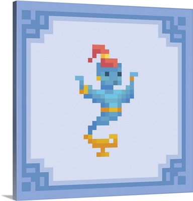 Genie Appear From Magic Lamp, Pixel Art Character