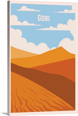 Gobi Desert Modern Vector Travel Poster