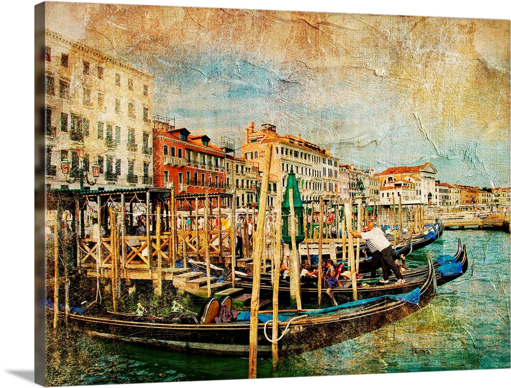 Venice, Grad channel - artwork in painting style