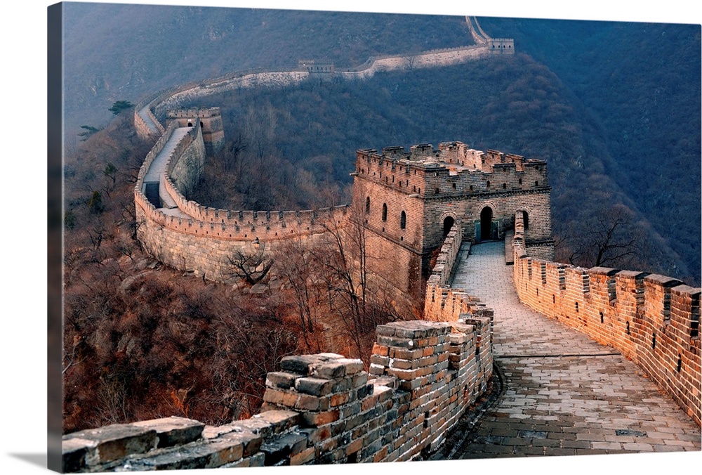 Great Wall of China at Sunset Solid-Faced Canvas Print