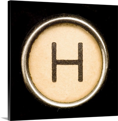H - Black Typewriter Key Letter Art