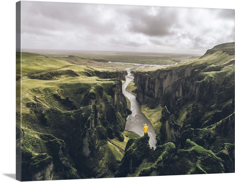 Icelandic Green Hills And Panoramas, Fjadrargljufur Canyon