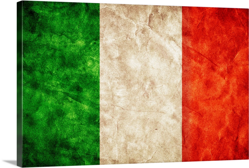 Italian flag in a grunge style.