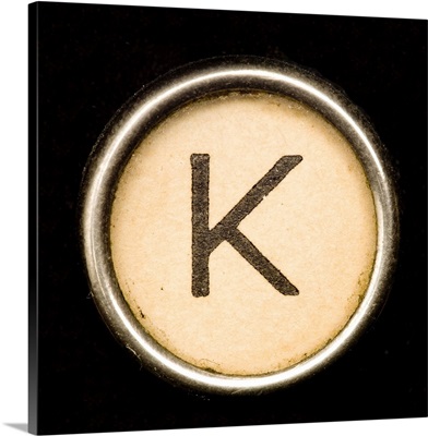 K - Black Typewriter Key Letter Art