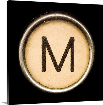 M - Black Typewriter Key Letter Art