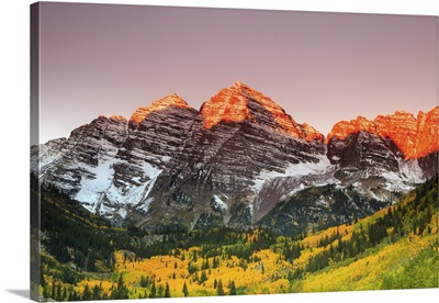 Maroon Bells At Sunrise, White River National Forest, Colorado