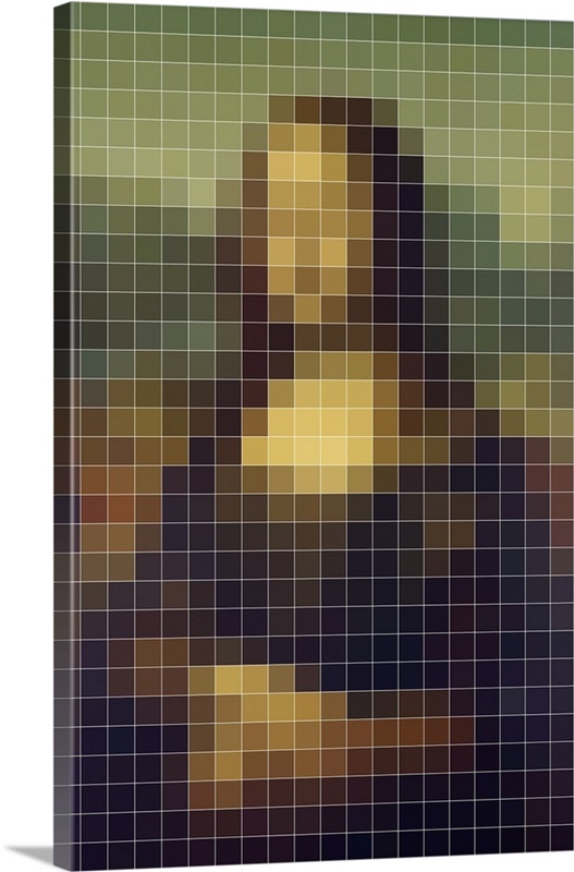 Mona Lisa Pixel Abstract | Great Big Canvas