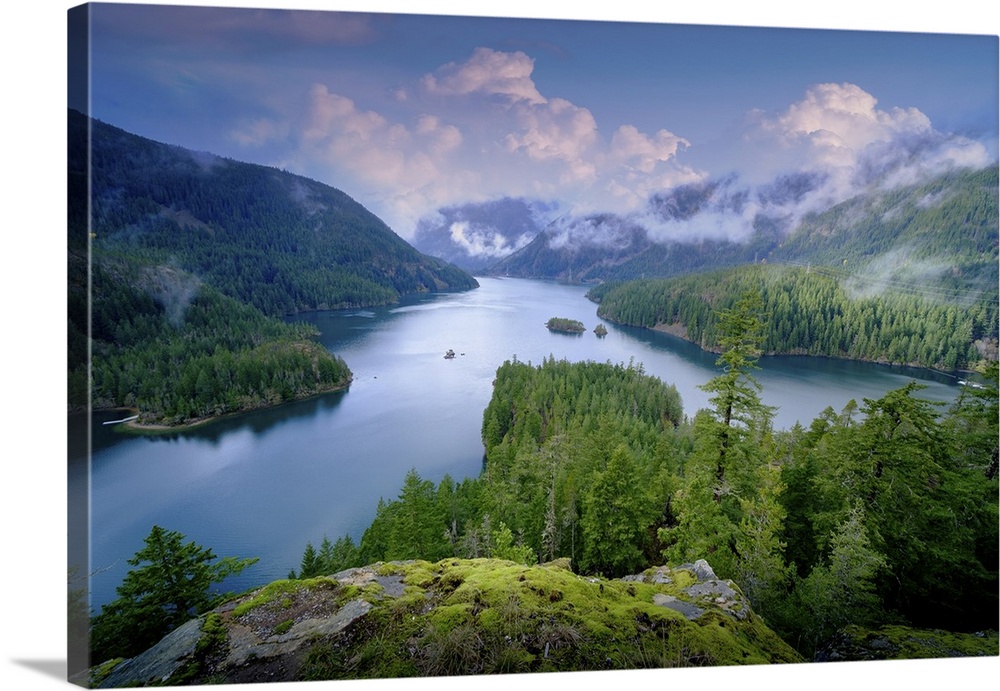 Mountain Landscape, Lake, And Mountain, Seattle, Washington State