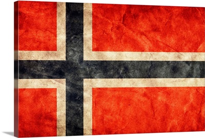 Norwegian flag in a grunge style