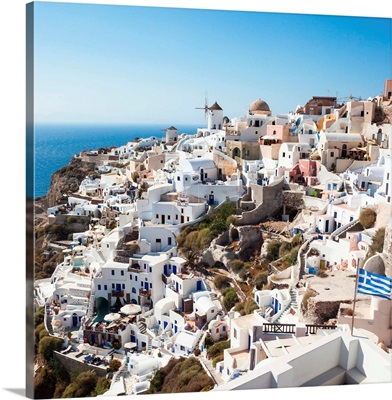 Oia Village, Santorini, With view of Windmills