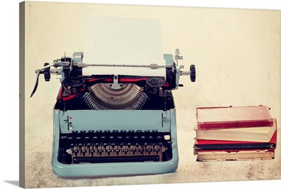 Old Typewriter and Books