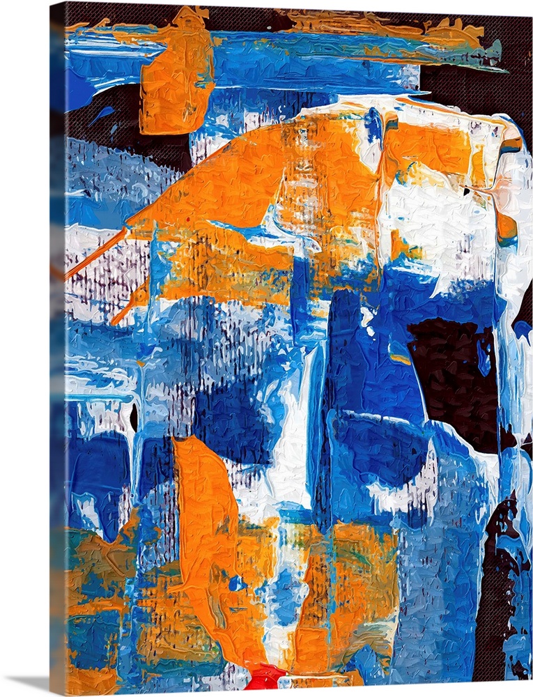 AB1665 Retro Blue Orange Modern Abstract Framed Wall Art Large Picture Prints 