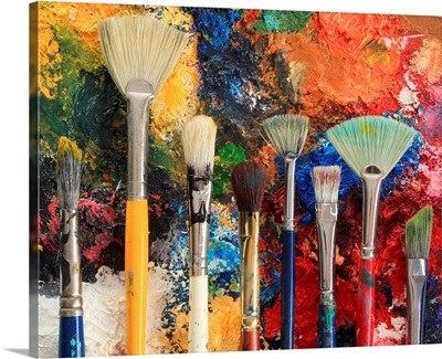 Paintbrushes and Oil Paints