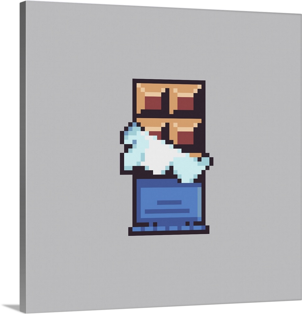 Chocolate icon isolated on a white background. Pixel art style.