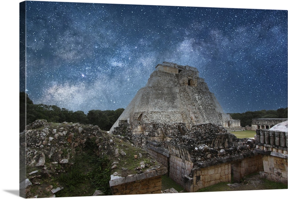 Pyramid Of The Magician In Uxmal Ruins, Yucatan, Mexico