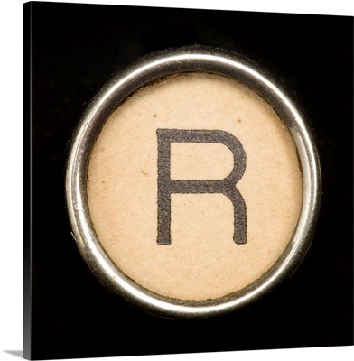 R - Black Typewriter Key Letter Art