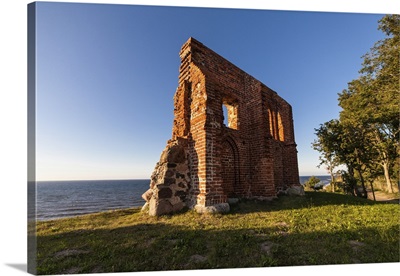 Ruins Of Gothic Church  In Trzesacz Village Near The Baltic Sea In Poland