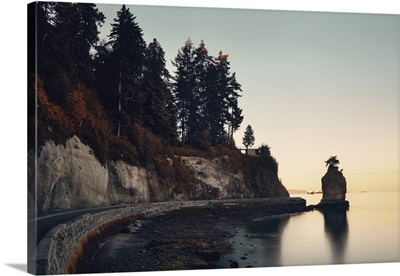 Siwash Rock In Stanley Park At Sunrise In Vancouver
