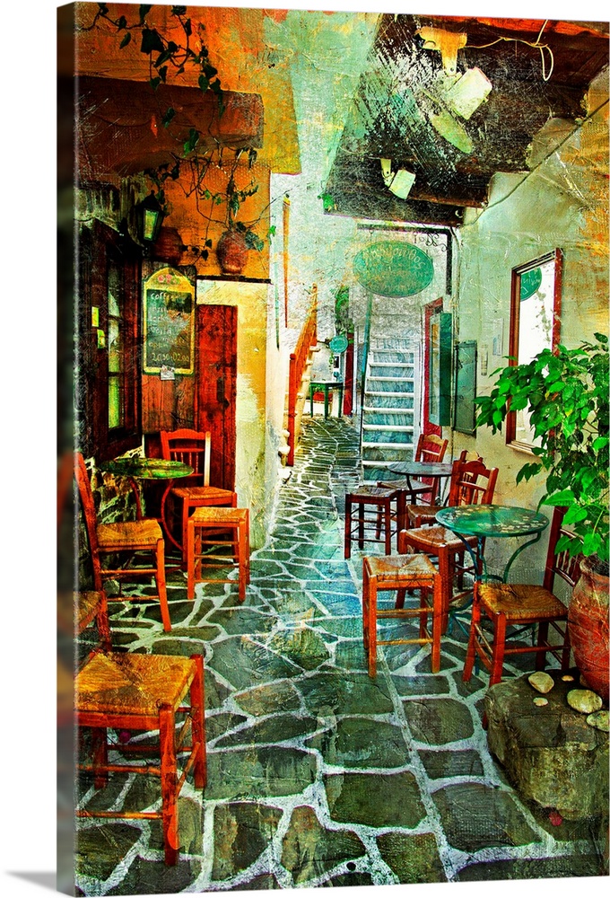 streets with tavernas (pictorial Greece series)