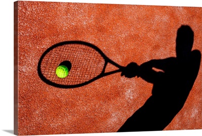 Tennis Player's Shadow on a Tennis Court