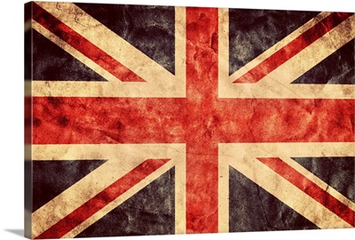 The United Kingdom or Union Jack grunge flag. Vintage, retro style.