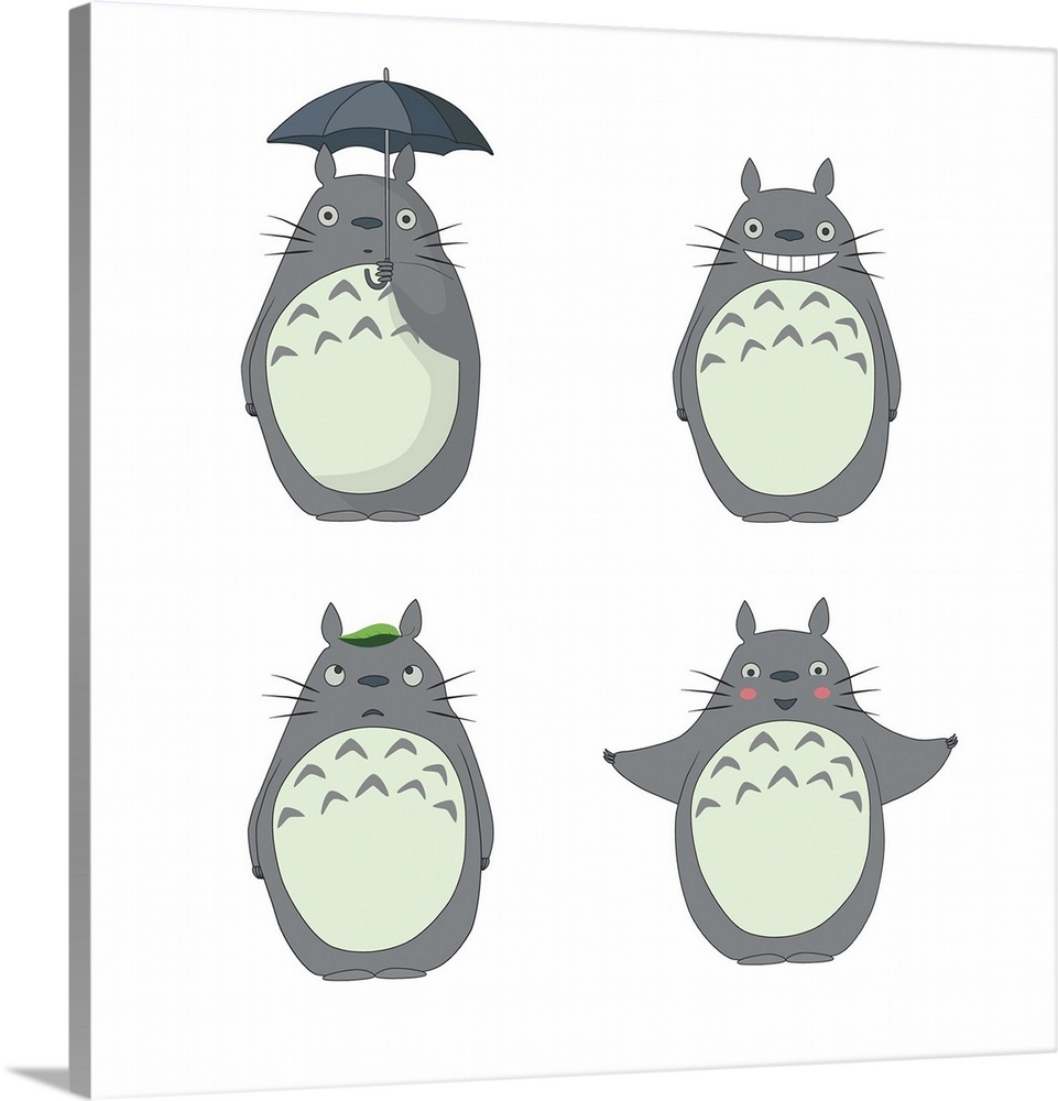 Totoro icons. Originally a vector graphic illustration.