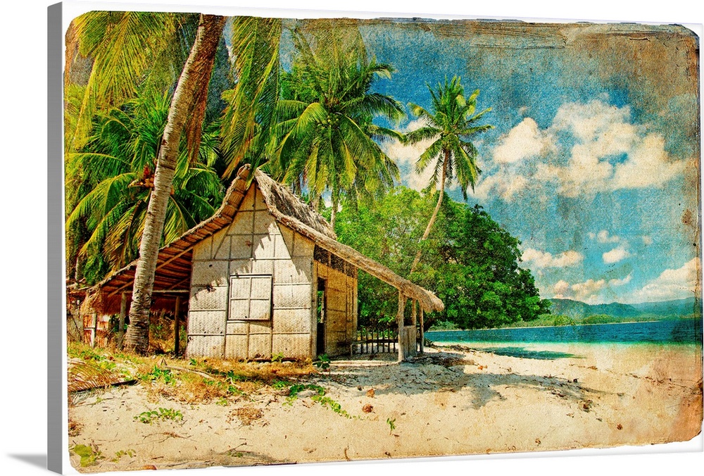 tropical bungalow-retro styled picture