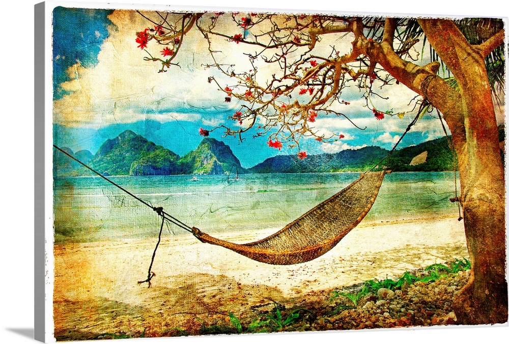 tropical scene- artwork in painting style