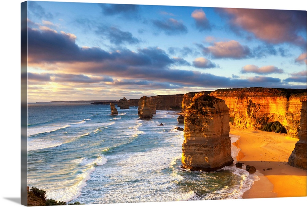 Twelve Apostles At Sunset Great Ocean Road Victoria Australia Wall