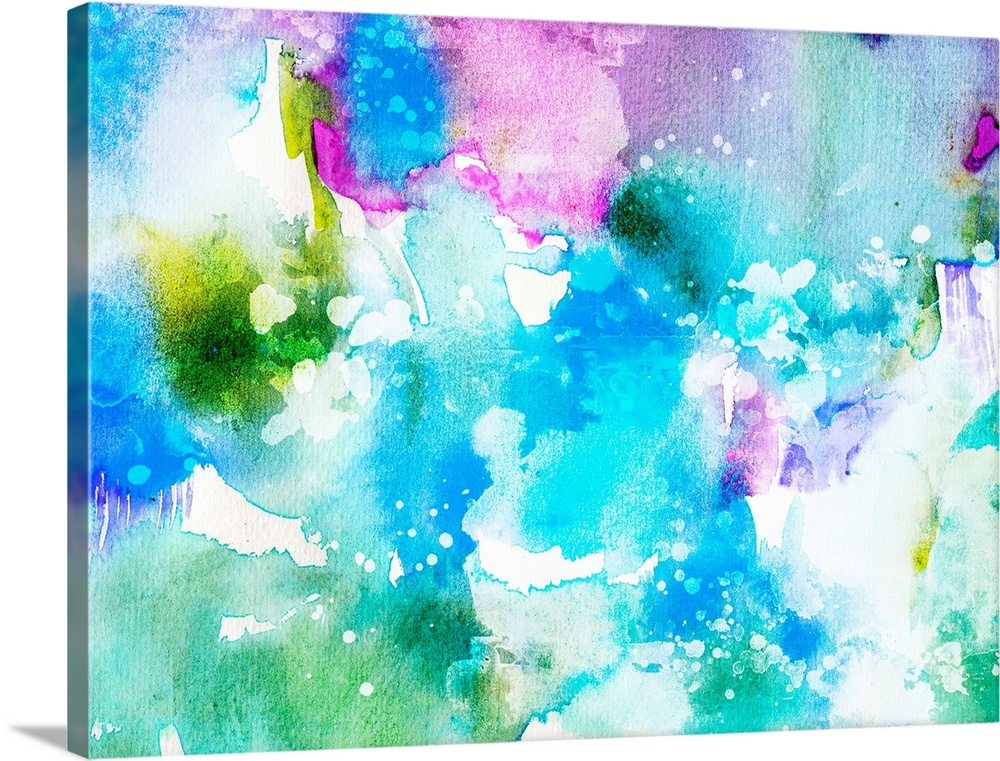 Vivid abstract ink painting on grunge paper texture
