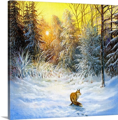 Winter Landscape with a Fox