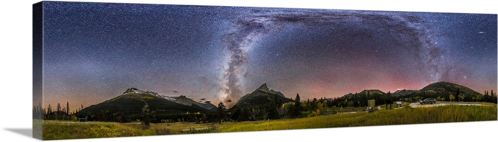 360 degree panorama of the Milky Way at Red Rock Canyon in Canada.