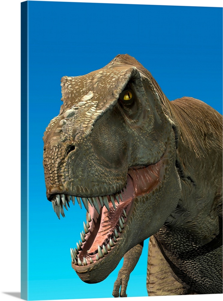 3D rendering of Tyrannosaurus Rex, close-up.