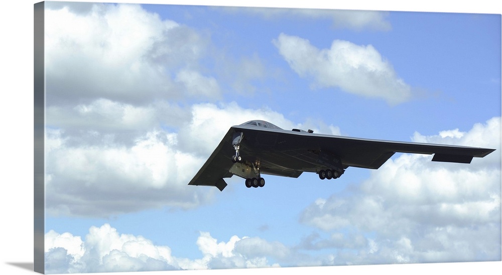 June 8, 2014 - A B-2 Spirit prepares to land on the runway at RAF Fairford, England. The B-2 Spirit is a multi-role bomber...