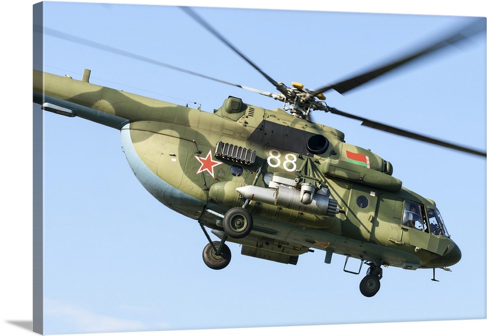 A Belarusian Armed Forces Mi-8MTV-5 transport helicopter.
