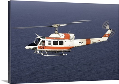 A Bell 212 Helicopter Of The Uruguayan Air Force Off The Coast Of Montevideo, Uruguay