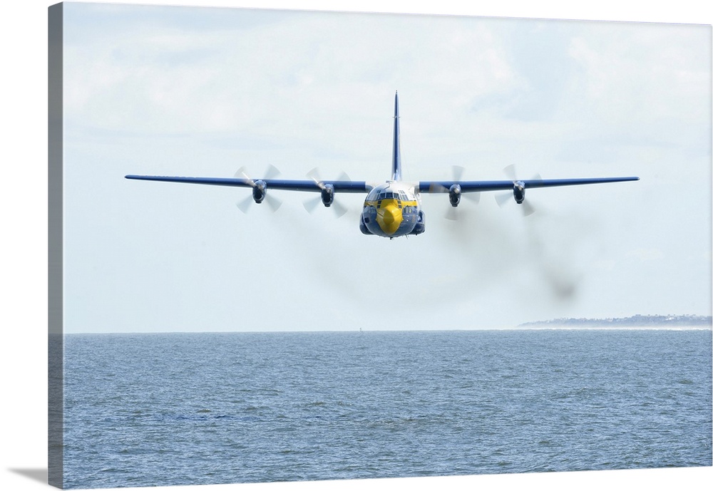 A Blue Angels C-130 transport aircraft.