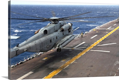 A CH-53 Super Stallion helicopter aboard USS Bataan