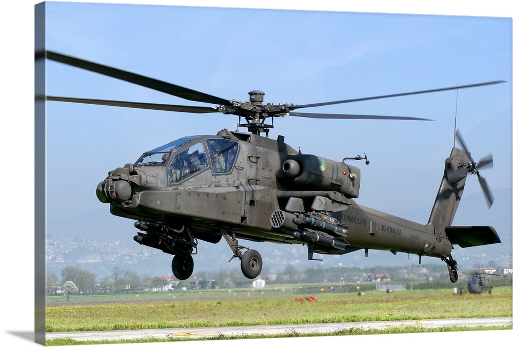 A Dutch AH-64 Apache deployed to Frosinone Air Base, Italy for training.