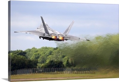 A F-22 Raptor Of The United States Air Force Taking Off