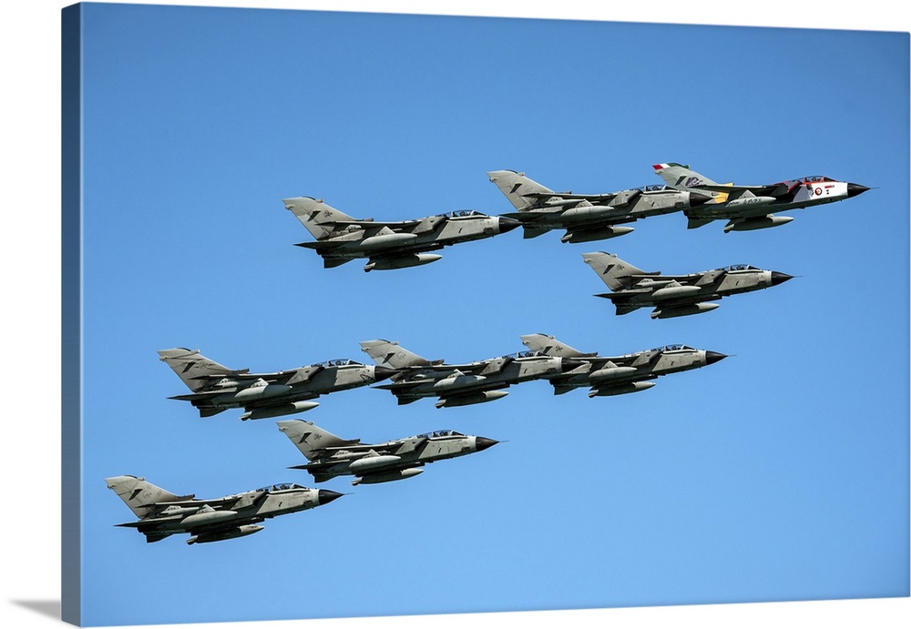 A Formation Of Italian Air Force Tornado IDS And ECR Aircraft