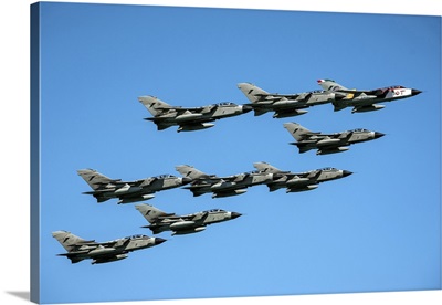 A Formation Of Italian Air Force Tornado IDS And ECR Aircraft