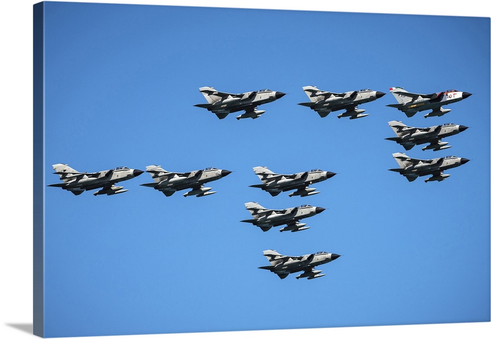 A Formation Of Italian Air Force Tornado IDS And ECR Aircraft
