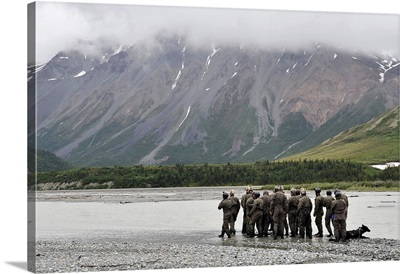 A Group Of Navy SEAL's Prepares To Cross Phelan Creek