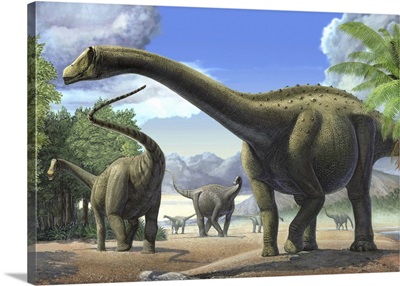 A group of Tapuiasaurus macedoi dinosaurs